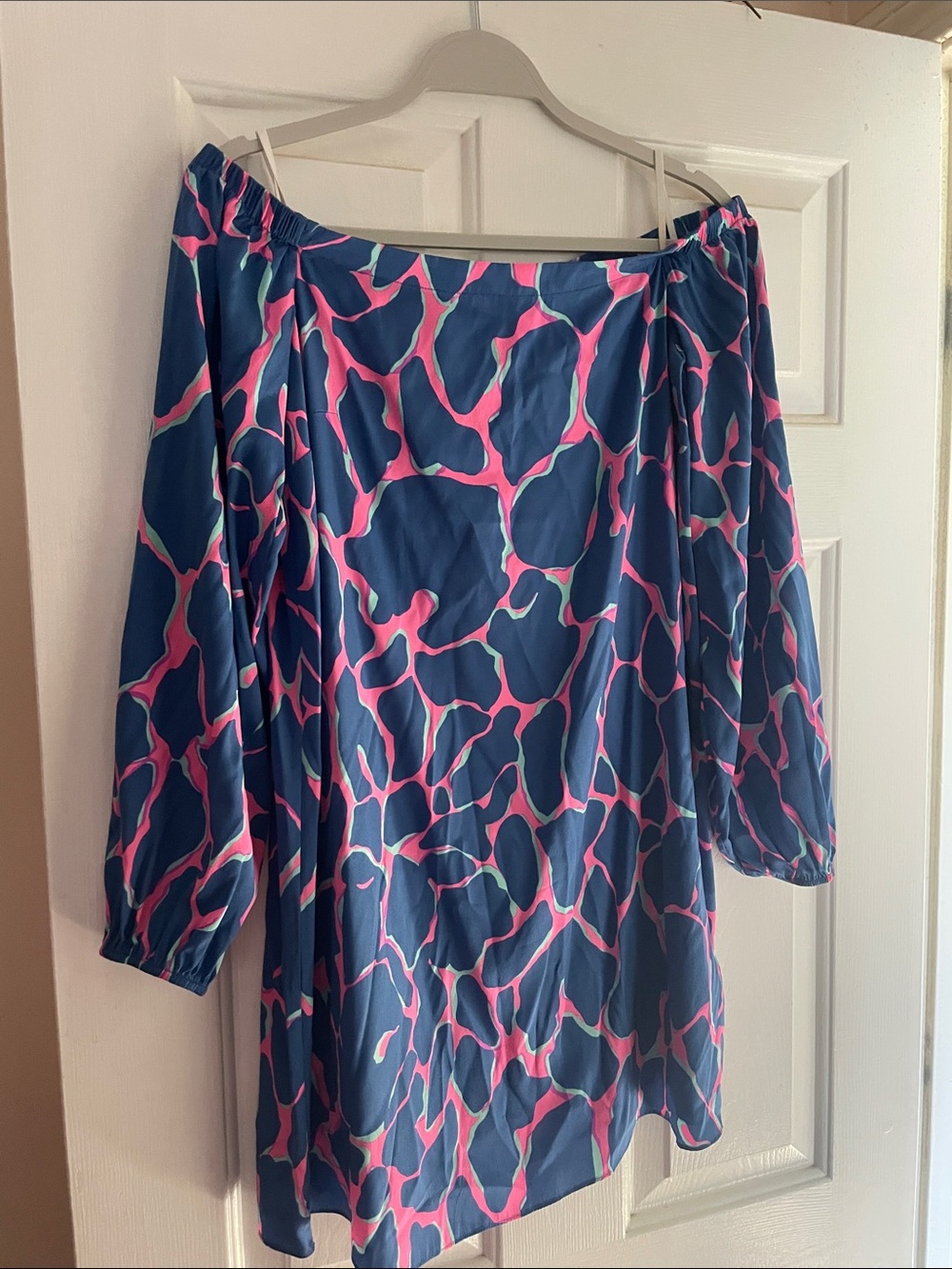 Lilly Pulitzer Navy Dress with Pink Abstract Print
